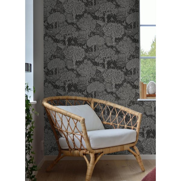 Perth Black Vinyl Peel and Stick Wallpaper