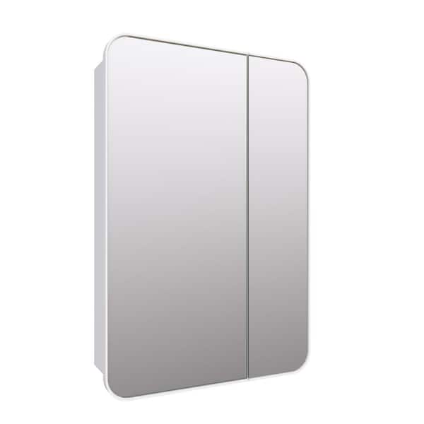 Glass Warehouse Calla 24 in. W x 36 in. H x 5 in. D White Recessed Medicine Cabinet with Mirror