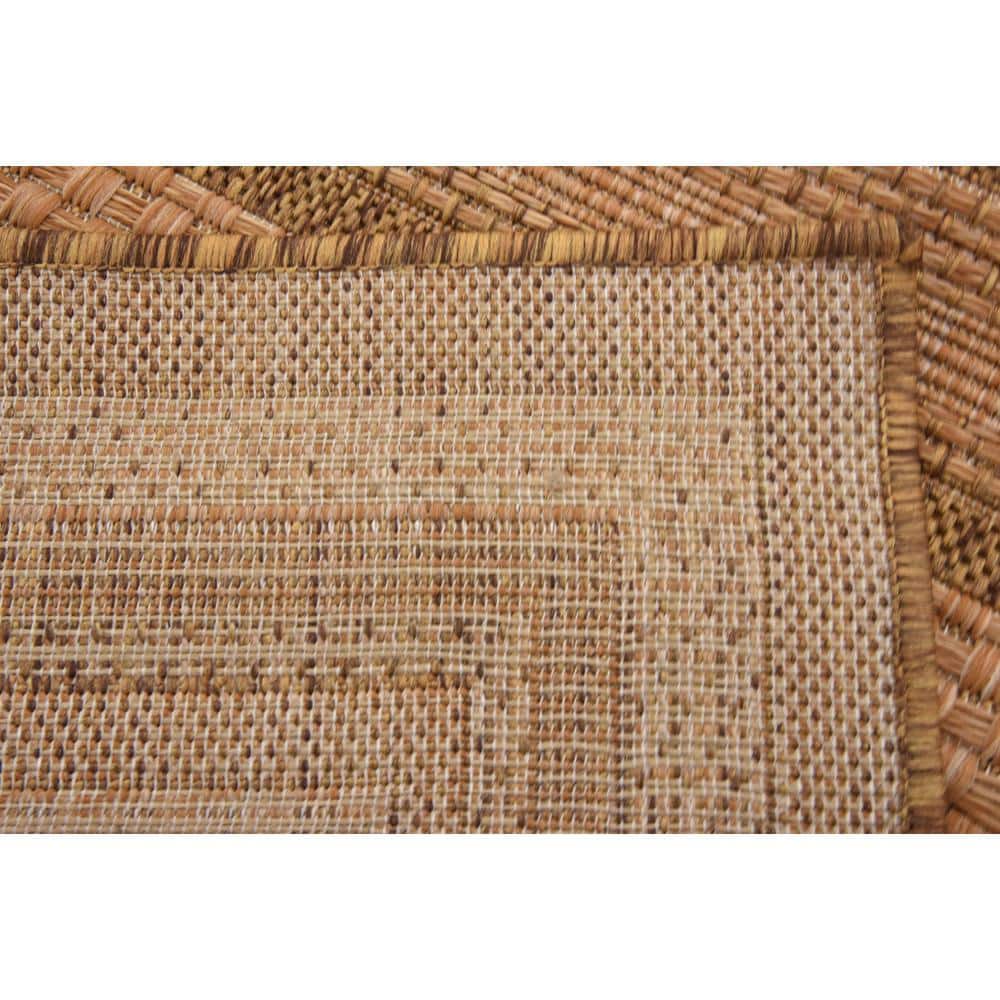 Easy-Care Reversible Outdoor Rug in Multi/Light Brown, Synthetic, Rectangular