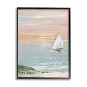 Summer Sunset Landscape Contemporary Sky By Sally Swatland Framed Print Nature Texturized Art 11 in. x 14 in.