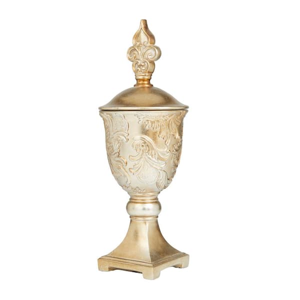 Litton Lane Gold Polystone Traditional Decorative Jar