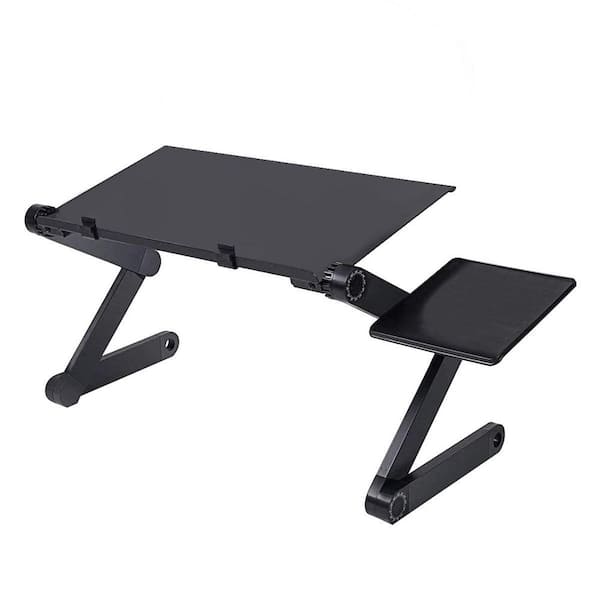Amucolo 16.5 in. Black Adjustable and Foldable Portable Laptop Desk with Mouse Pad