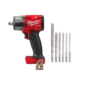 M18 FUEL Gen-2 18V Lithium-Ion Brushless Cordless Mid Torque 1/2 in. Impact Wrench (Tool-Only) with Drill Bit Set