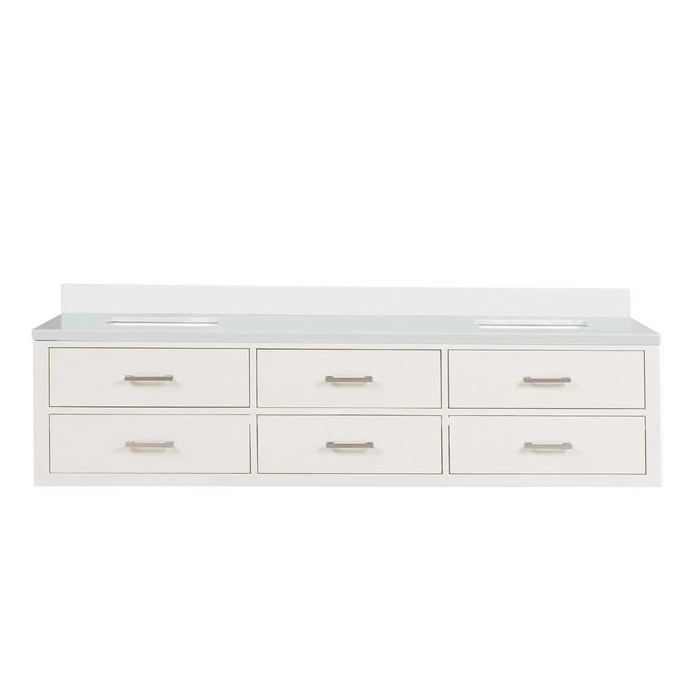 Sherman 80 in. W x 22 in. D White Double Bath Vanity with White Quartz Top price history on PriceWatchPro