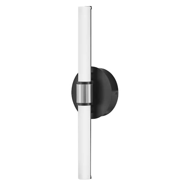 LARK Kai 10.00-Watt Integrated Led Black With Chrome Accents Integrated Led Bath Light