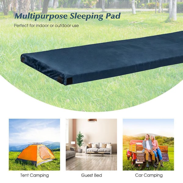 HONEY JOY Navy Roll Up Memory Foam Sleeping Pad Portable Travel Car Camping  Mattress with Carry Bag and Removable Cover TOPB006364 - The Home Depot