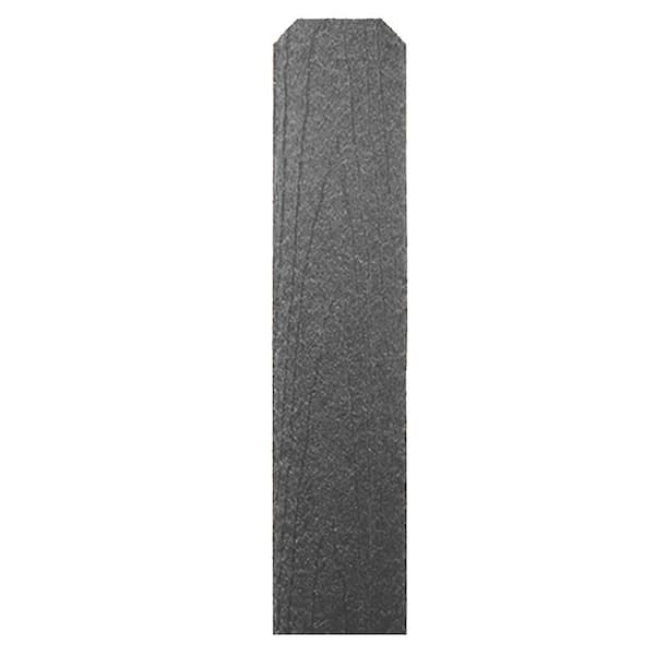 Unbranded 3/8 in. x 5 in. x 5-3/4 ft. Charcoal Grey Wood Grain Embossed Composite Dog Ear Fence Picket