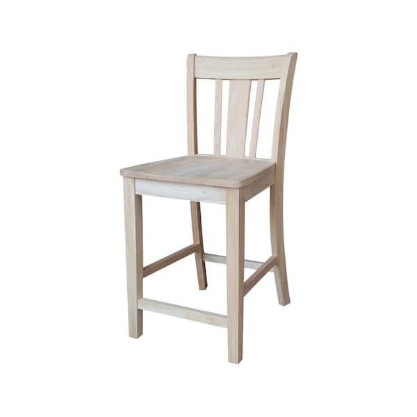 24 in. Unfinished Wood Bar Stool