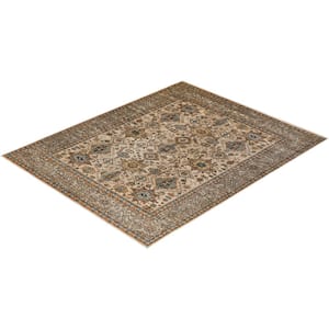 Light Gray 8 ft. 0 in. x 9 ft. 8 in. Serapi One-of-a-Kind Hand-Knotted Area Rug