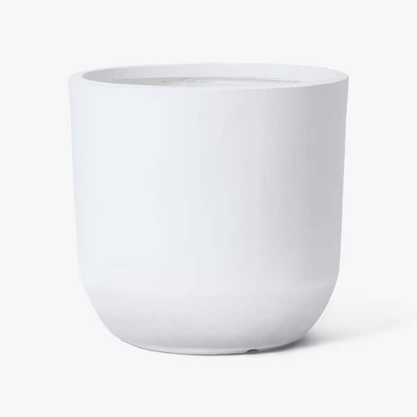 LuxenHome 17.1 in. W x 16.1 in. H White Ceramic Individual Pot