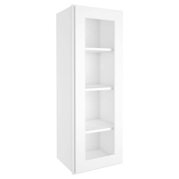HOMEIBRO 15 in. W X 12 in. D X 42 in. H in Antique White Plywood Ready to Assemble Wall Kitchen Cabinet with 1-Door 3-Shelves