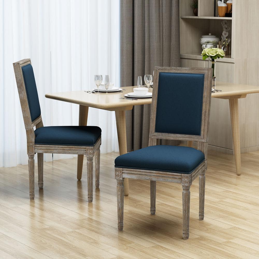 Ledger Navy Blue And Dark Brown Dining, Navy Dining Table And Chairs
