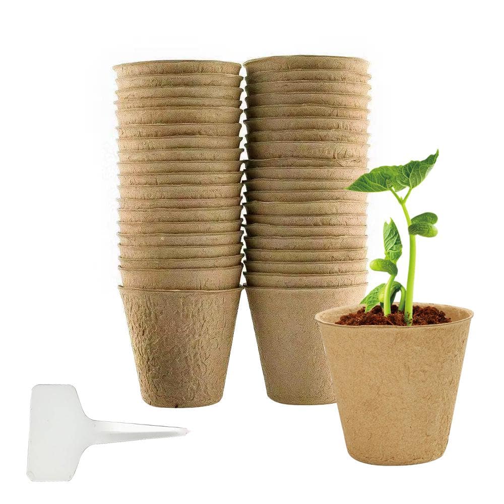 100 Pack Peat Pots for Seedlings Starter Nursery Pots Organic Biodegradable  Paper Pots Herb Kit Eco-Friendly