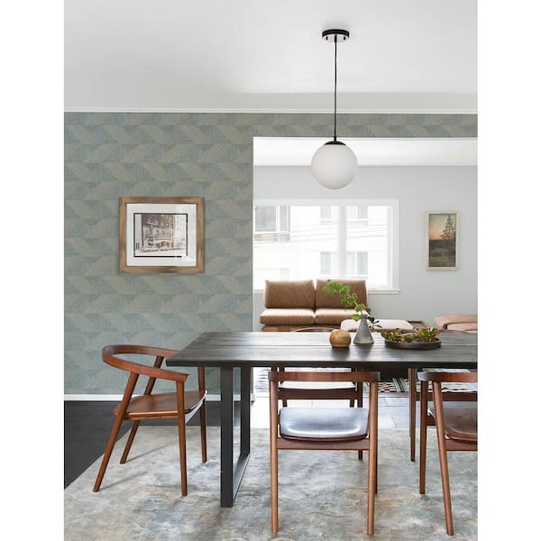 Presley Slate Blue Tessellation Wallpaper Sample