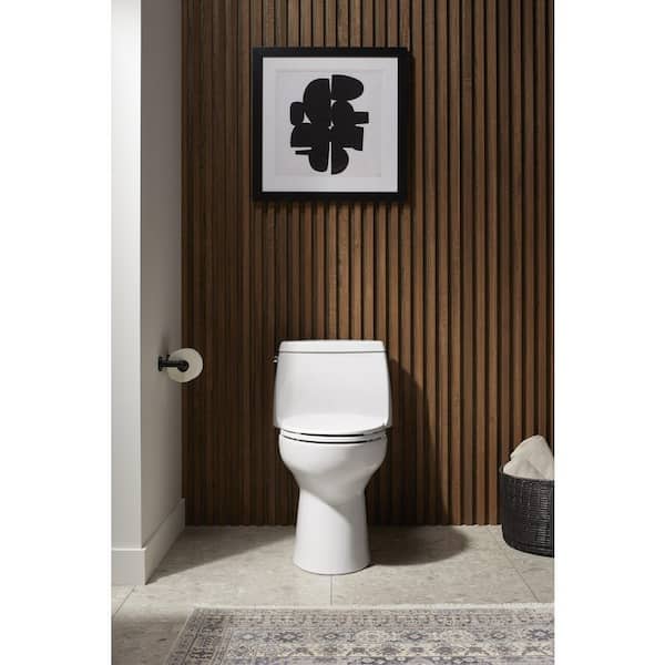 Santa Rosa 12 in. Rough In 1-Piece 1.28 GPF Single Flush Elongated Chair Height Toilet in White with Soft Close Seat