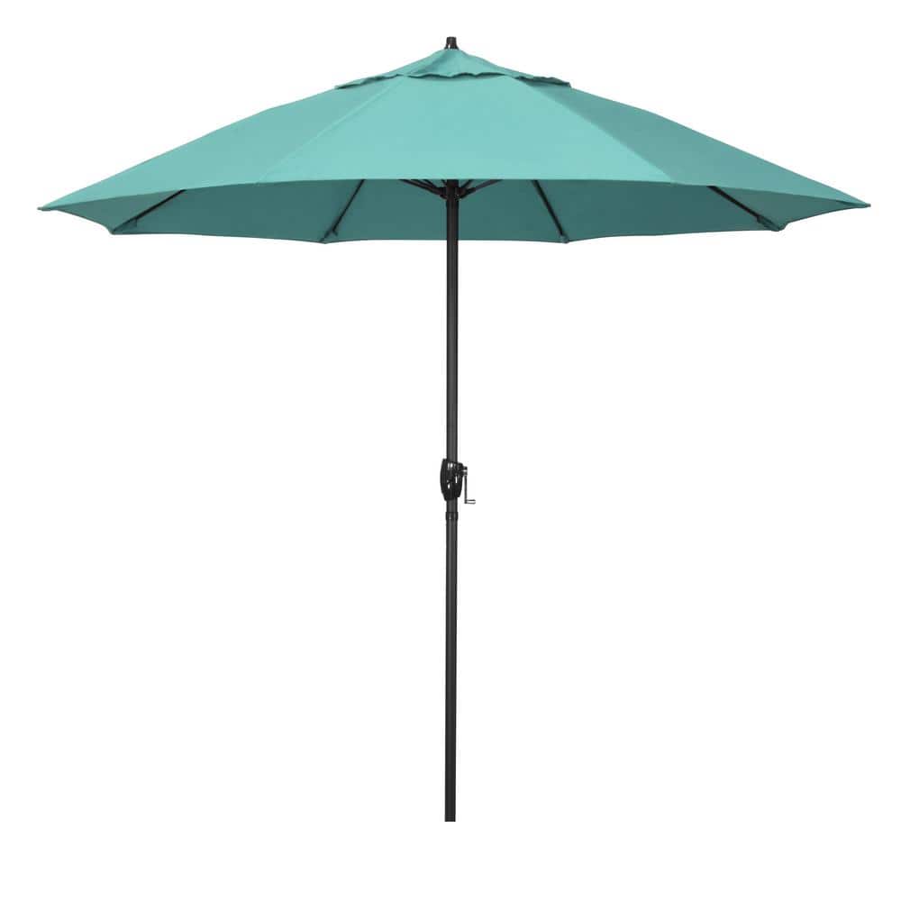 9 ft. Bronze Aluminum Market Patio Umbrella with Fiberglass Ribs and Auto Tilt in Aruba Sunbrella price history on PriceWatchPro