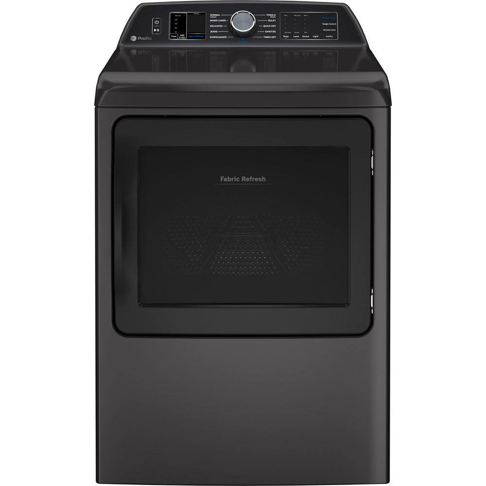 GE Profile Smart 7.3 cu. ft. Gas Dryer in Diamond Gray with Fabric Refresh, Sanitize, Steam