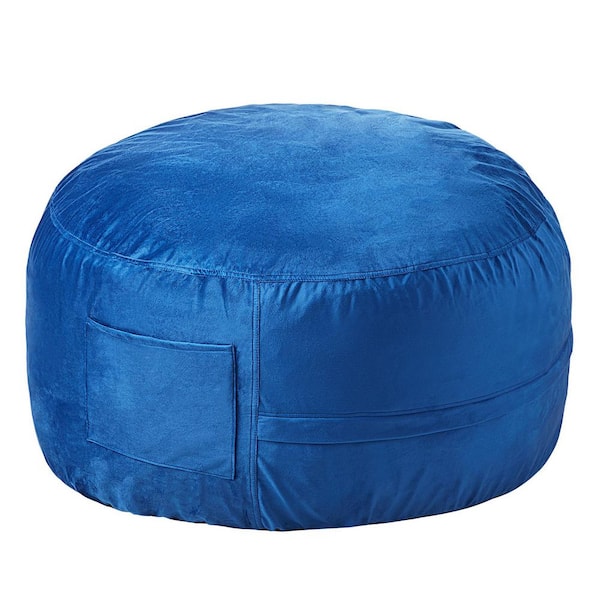 Bean Bag Chair, 3 ft. Round Bean Bag Chair with Removable and Washable, Plastic Outdoor Rocking Chair with Cushion Blue