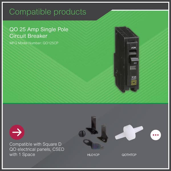 Square D QO 40-amp 3-Pole Standard Trip Circuit Breaker in the