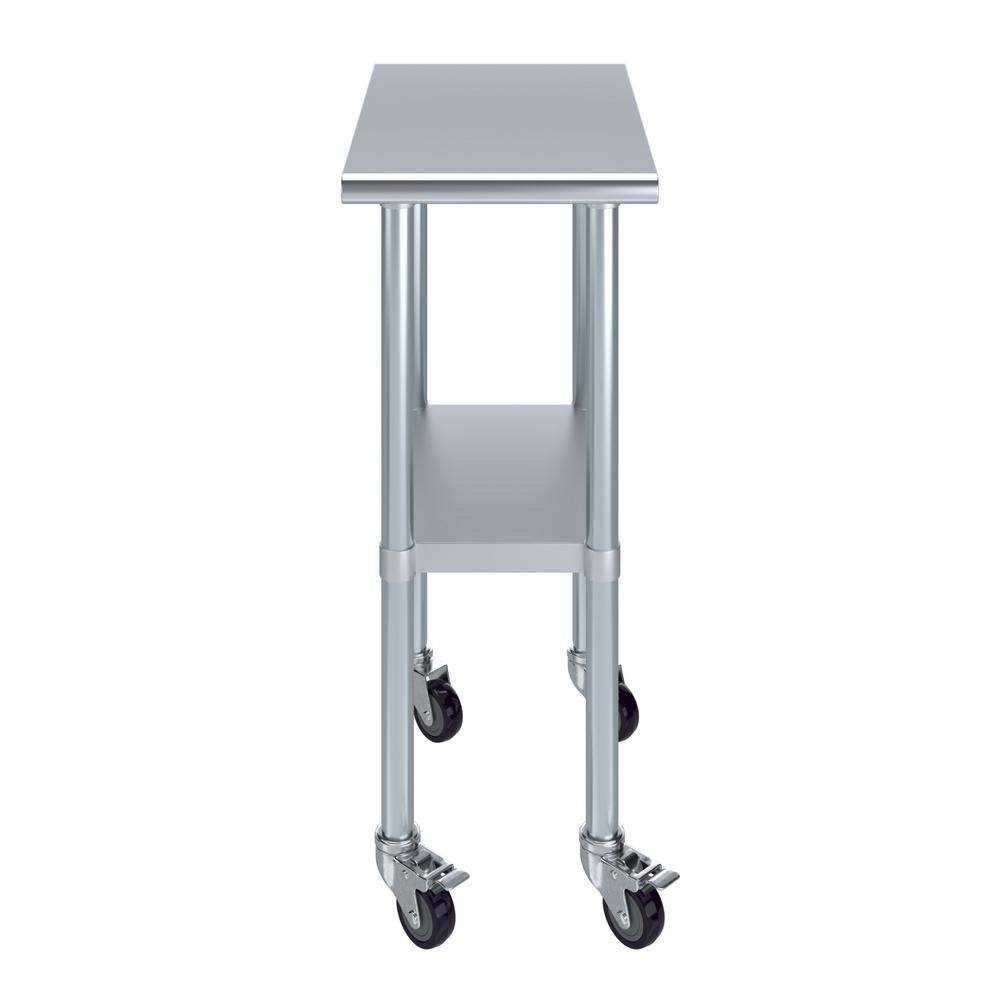 15" x 24" Stainless Steel Utility Work Table with Casters