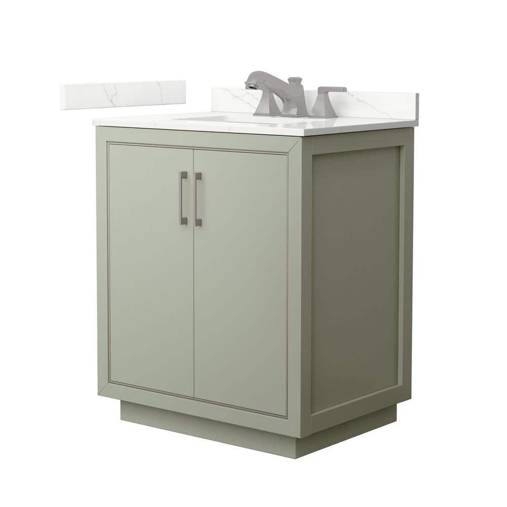 Icon 30 in. W x 22 in. D x 35 in. H Single Bath Vanity in Light Green with Giotto Quartz Top price history on PriceWatchPro