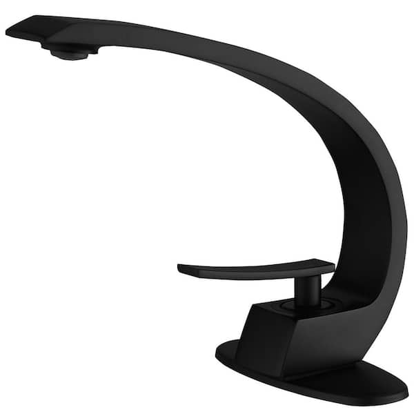 BWE Single Hole Single-Handle Bathroom Faucet in Matte Black