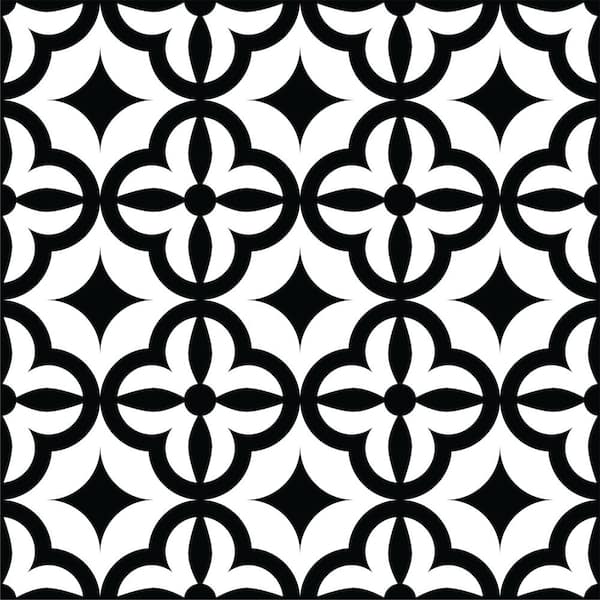 MI ALMA Black B1 5 in. x 5 in. Vinyl Peel and Stick Tile (24 Tiles, 4.17 sq. ft./Pack)