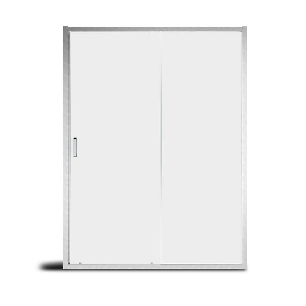 60" x 72" Chrome Framed Single Sliding Shower Door