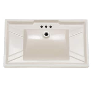37 in. W x 22 in. D Cultured Marble White Rectangular Single Sink Vanity Top in White