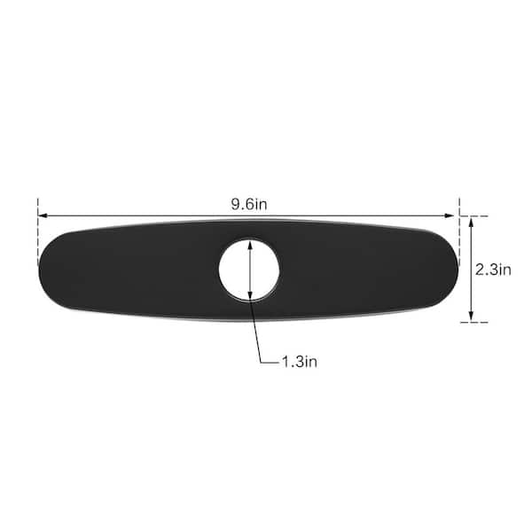 10 in. Kitchen Faucet Single Hole Deck Plate in Matte Black