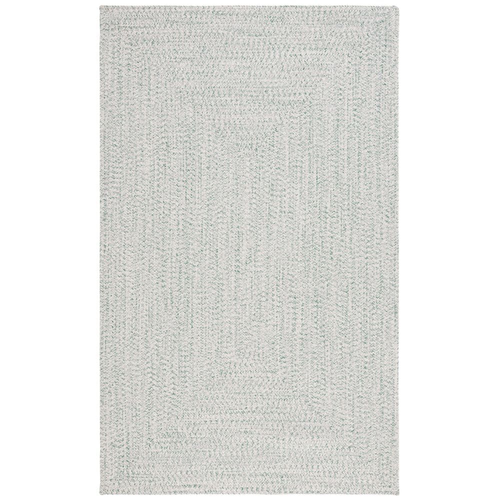 Braided Ivory/Green 2 ft. x 4 ft. Machine Washable Concentric Woven Area Rug price history on PriceWatchPro