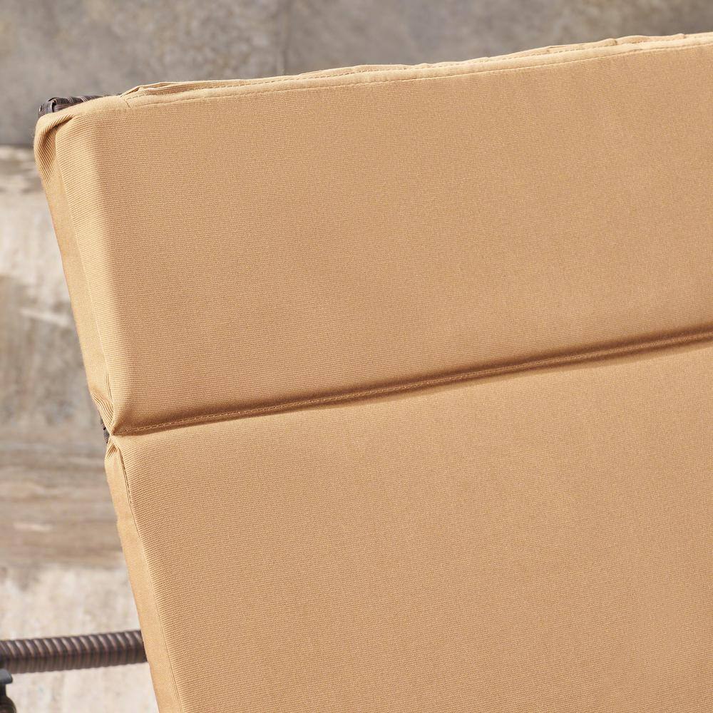 Caramel Polyester Outdoor Chaise Lounge Cushions with UV Protection