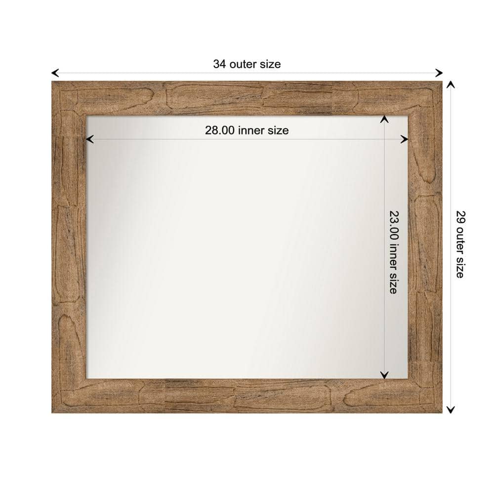 Owl Brown 33.5 in. W. x 28.5 in. Custom Non-Beveled Wood Framed Bathroom Vanity Wall Mirror price history on PriceWatchPro