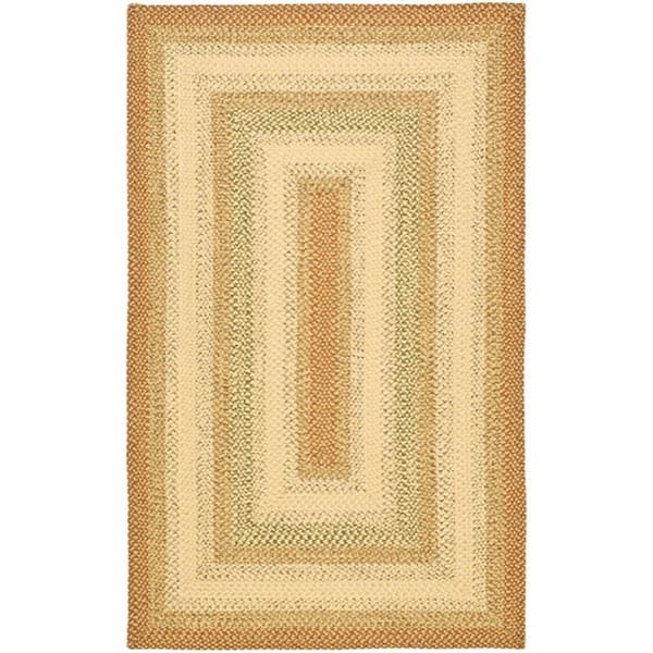 SAFAVIEH Braided Brown/Multi 5 ft. x 8 ft. Border Area Rug BRD313A-5 - The  Home Depot