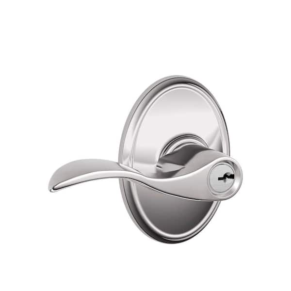 Schlage Accent Bright Chrome Keyed Entry Door Lever with Wakefield Trim