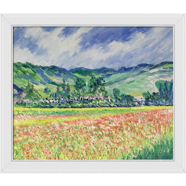 LA PASTICHE Poppy Field near Giverny by Claude Monet Galerie White Framed Nature Oil Painting Art Print 24 in. x 28 in.