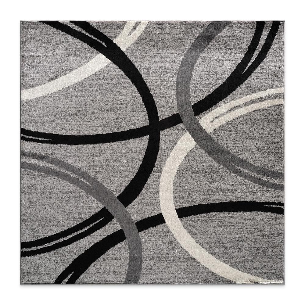 Toscana 6 ft. 6 in. x 6 ft. 6 in. Square Gray Modern Abstract Circles Indoor Area Rug price history on PriceWatchPro