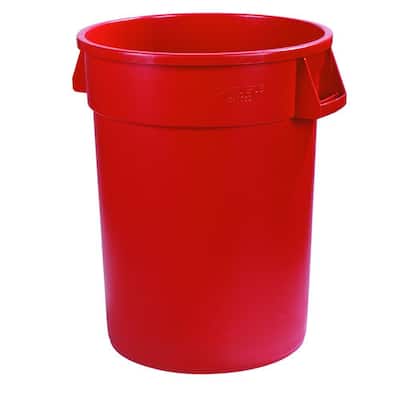 Bronco 55 Gal. Red Round Trash Can (2-Pack)