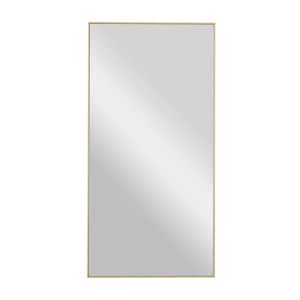 36 in. x 18 in. Rectangle Framed Gold Wall Mirror with Thin Frame