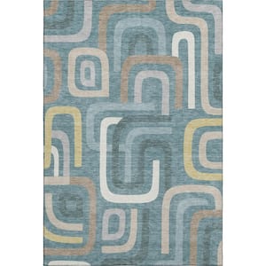Washable Abstract Shape Rug Addison Rugs Mayfield Premium Machine Washable Abstract AMF2551 Coffee ...