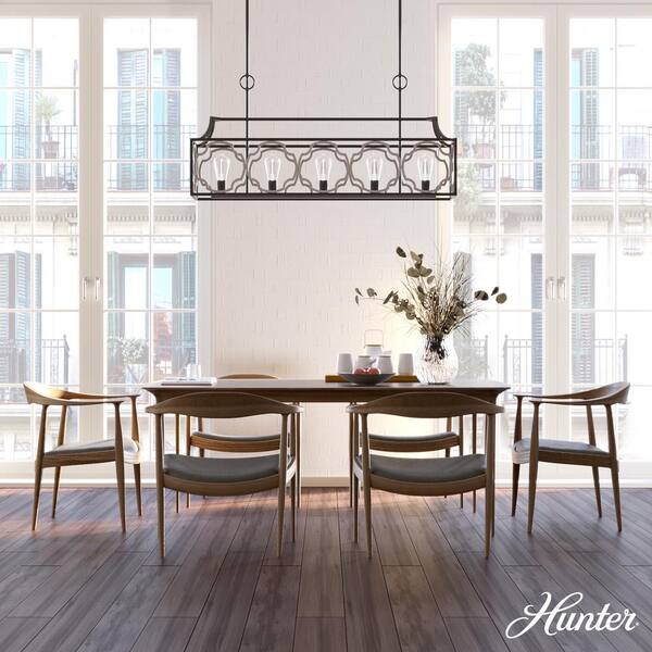 Hunter Stone Creek 5 Light Noble Bronze Basket Chandelier Dining Room Light
