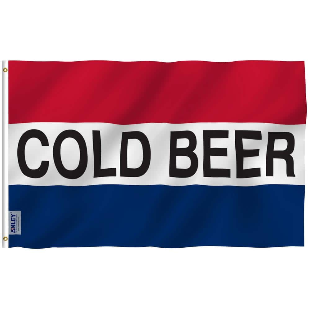Fly Breeze 3 ft. x 5 ft. Polyester Cold Beer Flag 2-Sided Flag Banner with 