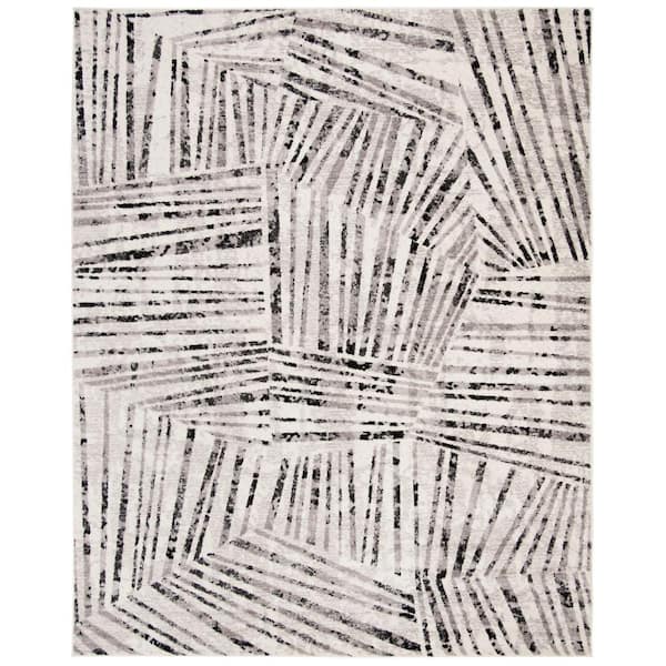 SAFAVIEH Skyler Gray/Ivory 8 ft. x 10 ft. Striped Area Rug