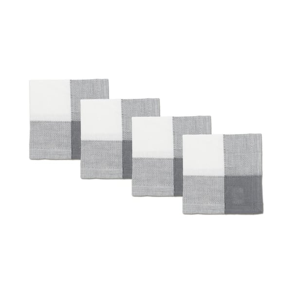 Lintex Bohemia 20 in. W x 20 in. H White/Grey Poly and Cotton Napkins (Set of 4)