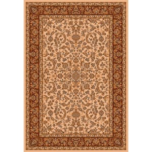 Noble Ivory 8 ft. x 12 ft. Traditional Floral Oriental Area Rug