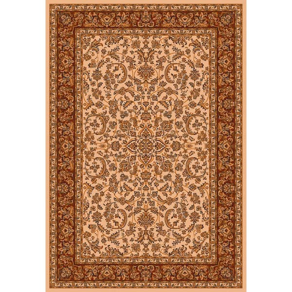 RADICI USA Noble Ivory 8 ft. x 12 ft. Traditional Floral Oriental Area Rug