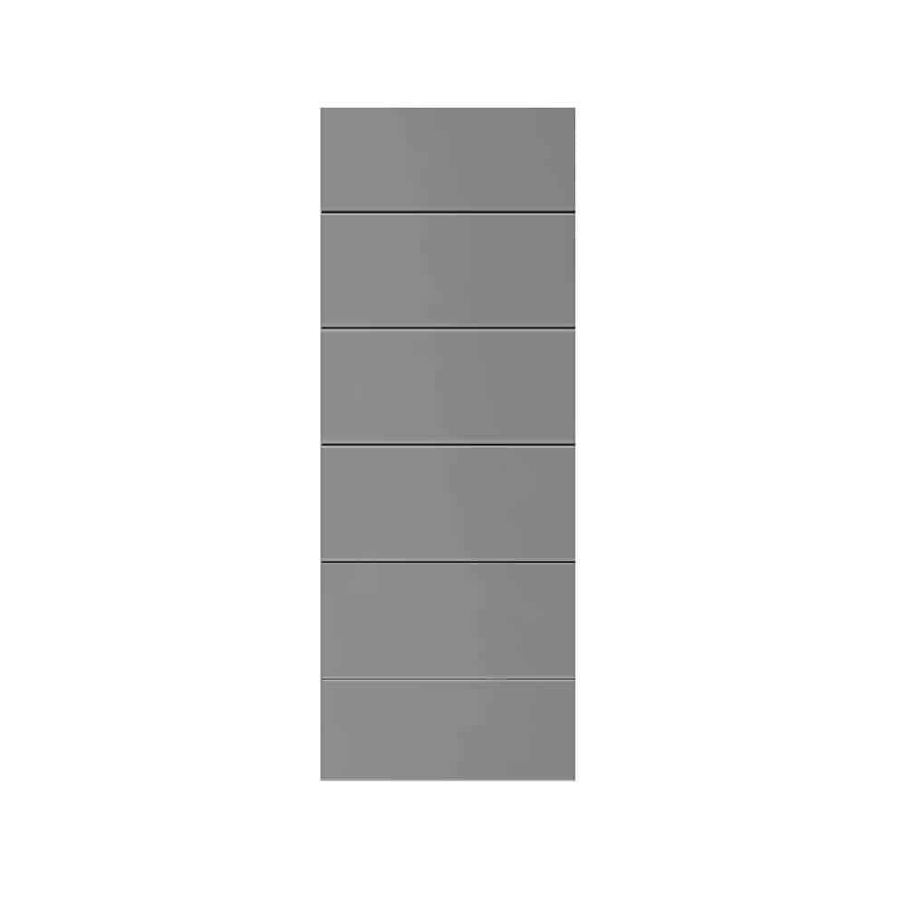 CALHOME Modern Classic Series 24 In X 80 In Light Gray Stained   Light Gray Calhome Barn Doors Door Panel Ml 80x24sg 64 1000 