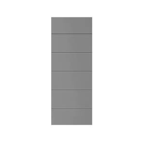 Modern Classic Series 24 in. x 96 in. Light Gray Stained Composite MDF Paneled Interior Barn Door Slab