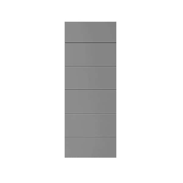 CALHOME Modern Classic Series 24 in. x 96 in. Light Gray Stained Composite MDF Paneled Interior Barn Door Slab