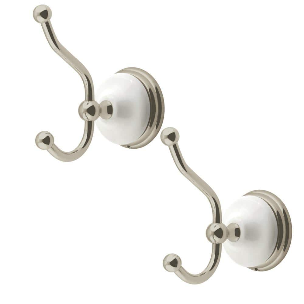 Victorian Single Robe Hook in Brushed Brass (2-Pack)